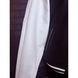 JH Design New York Knicks Reversible Varsity Jacket Black Wool Leather Mens XL